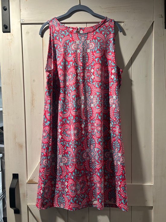 Talbots Dresses & Skirts - Talbots NWOT Pink and Blue Paisley Sheath Dress Sleeveless Back Cut Out XL Petie